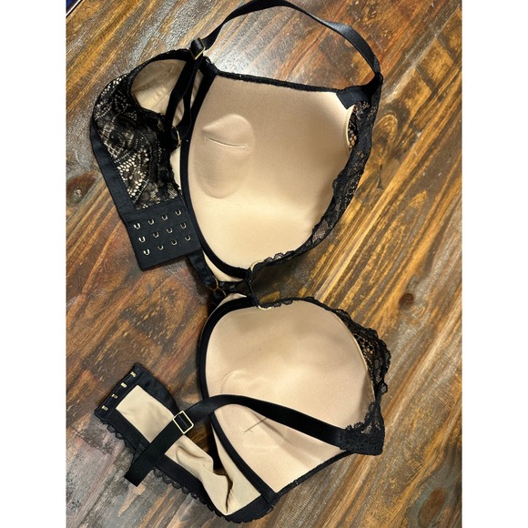 Aerie Real Good Black Lace Push Up Bra 38DD Underwire Adjustable Straps - Picture 5 of 9